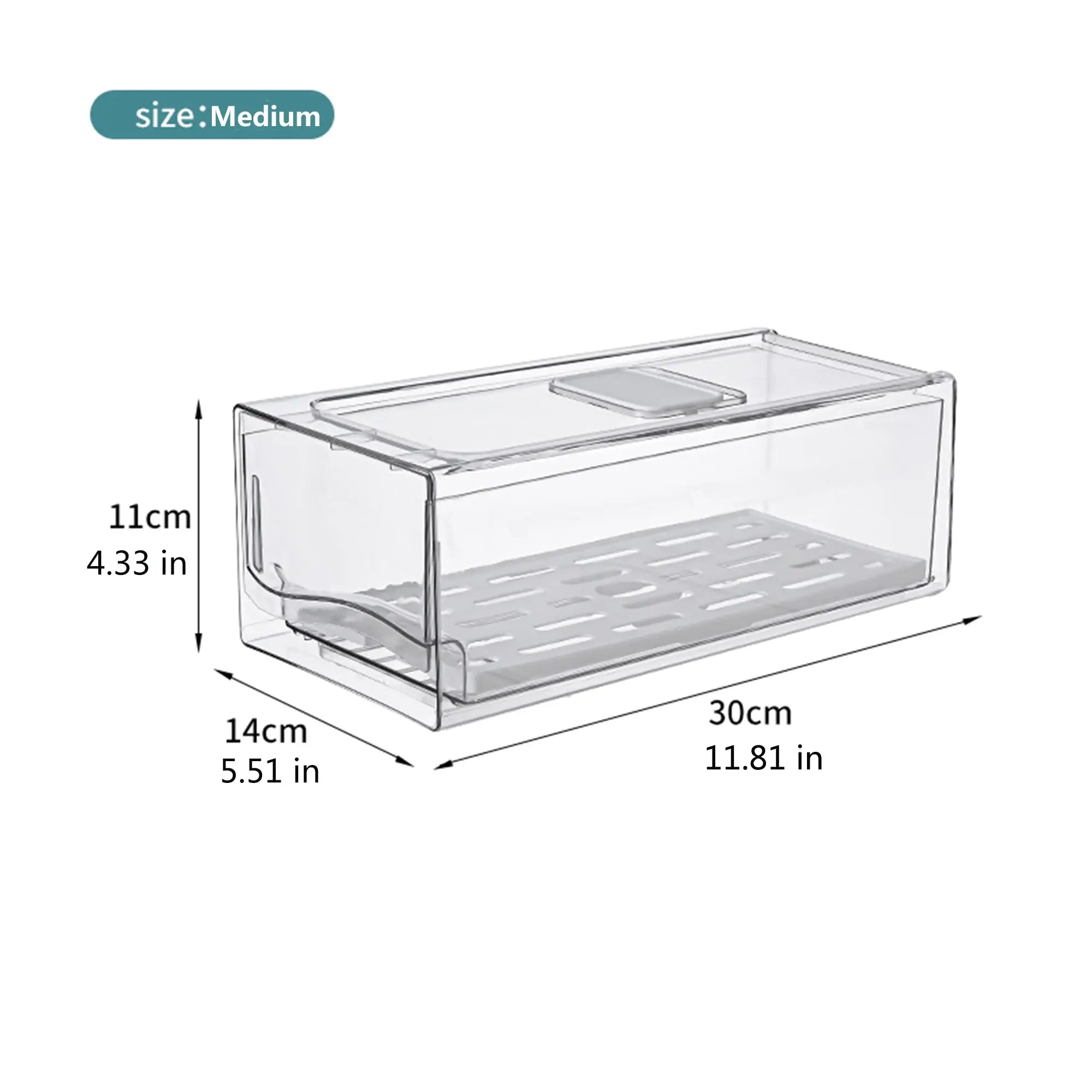 Stackable Fridge Organizer Bins w/ Drain Board