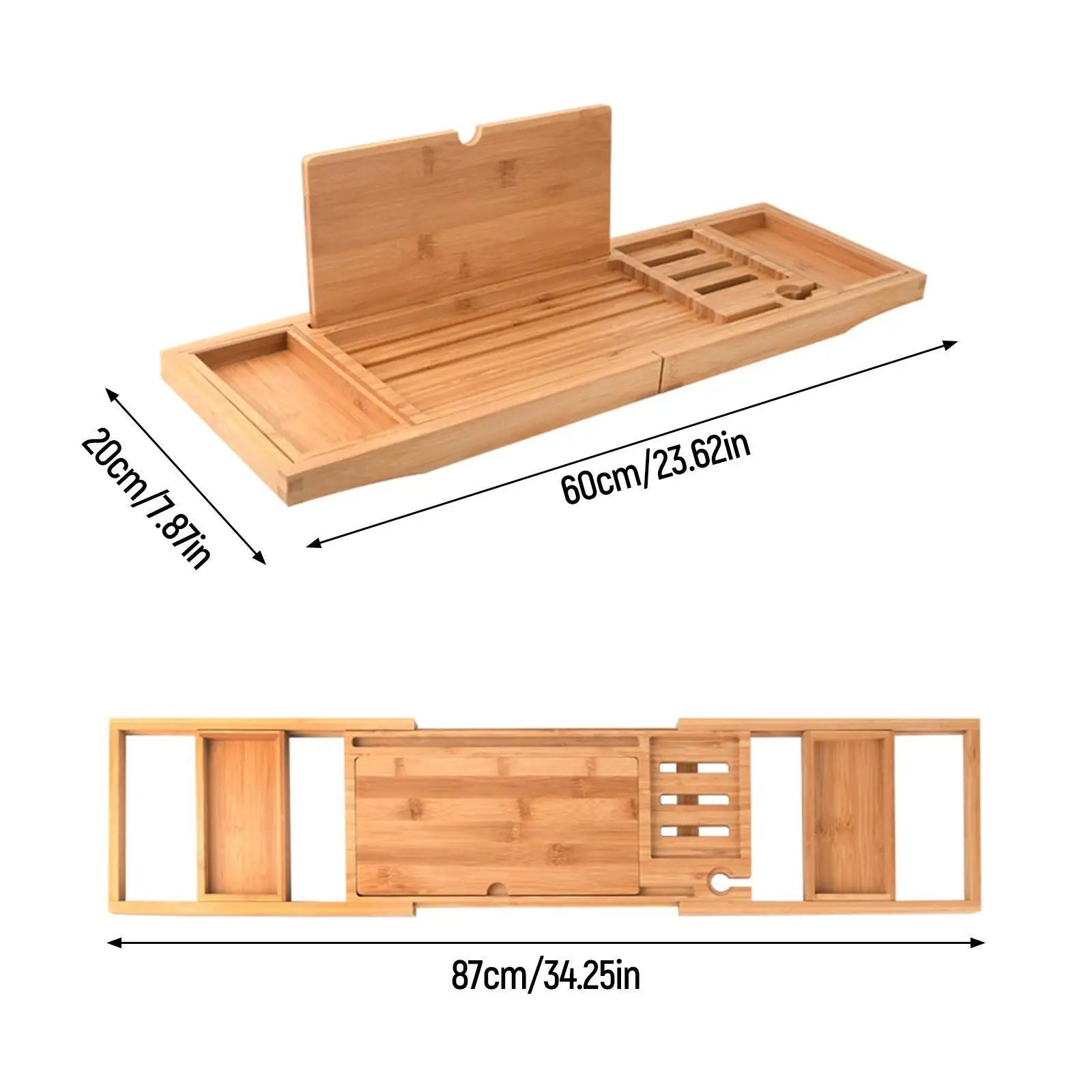 Extendable Bamboo Bathtub Caddy Tray