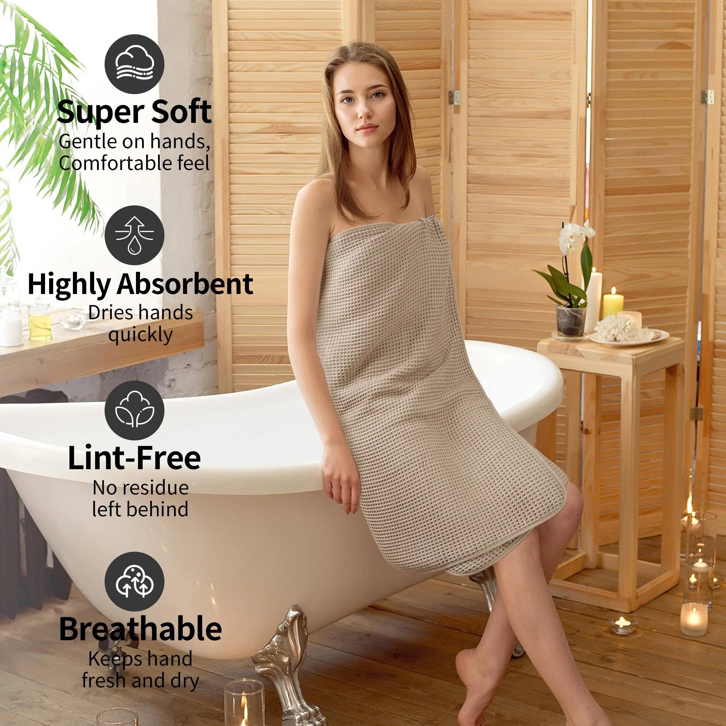 Microfiber Waffle Bath Towels