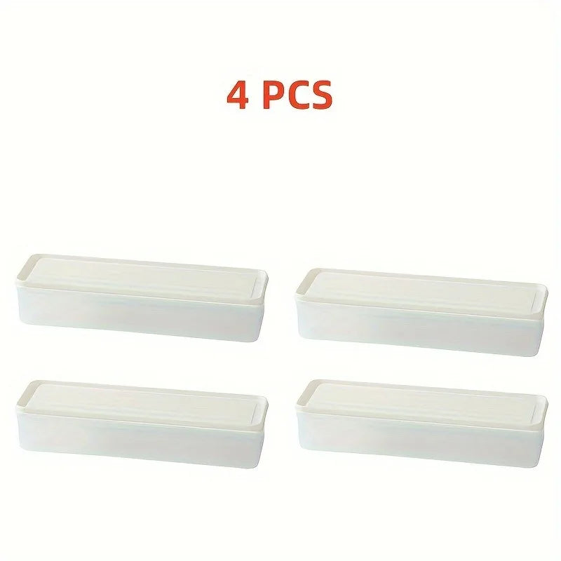 Clear Rectangular Fridge Organizer Containers | Set of 4
