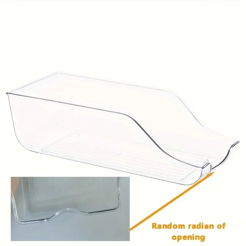 Refrigerator Organizer Bins & Auto-Rolling Soda Can Dispenser