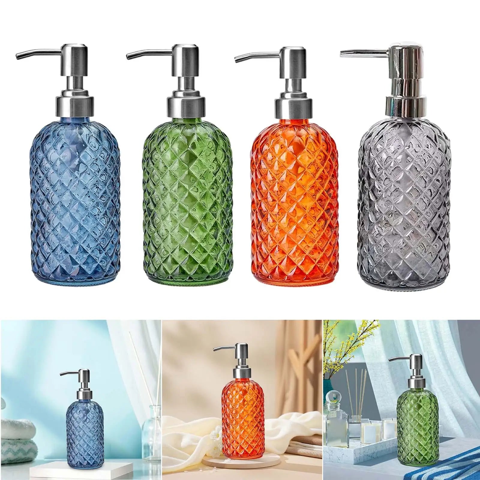 Glass Soap Dispenser | Stainless Steel Pump