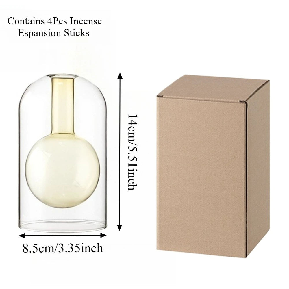 Transparent Glass Reed Diffuser Bottle w/ Sticks