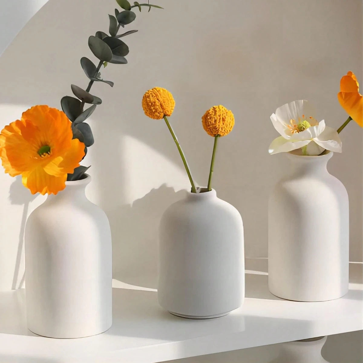 Ceramic Decorative Vases | Farmhouse & Bohemian Style | Set of 3