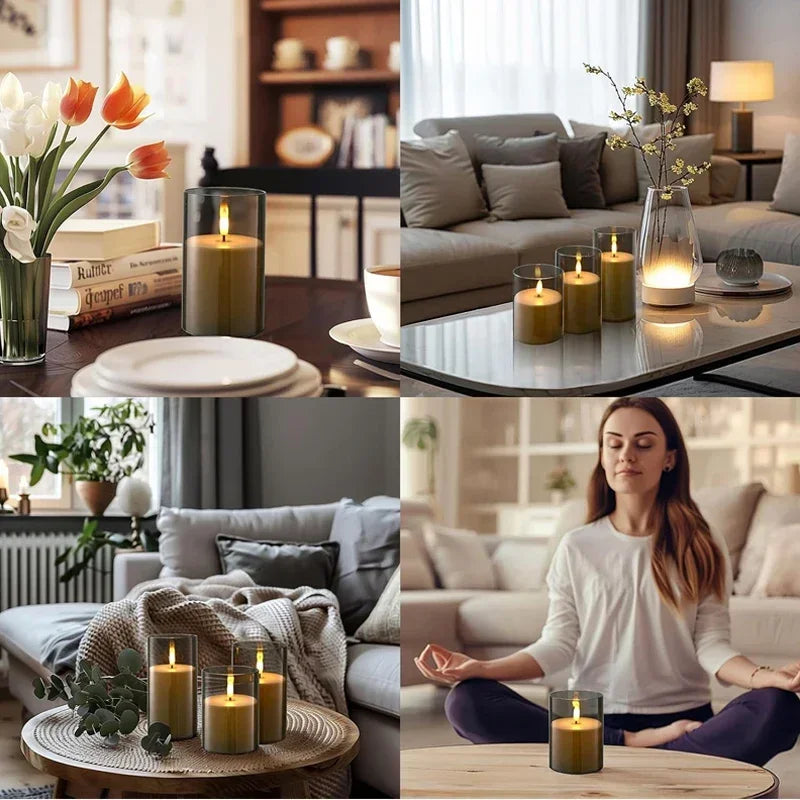 LED Flameless Candles with Remote Control & Timer | Set of 3