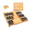 Expandable Premium Bamboo Spice Rack for Drawer | 4 Tiered
