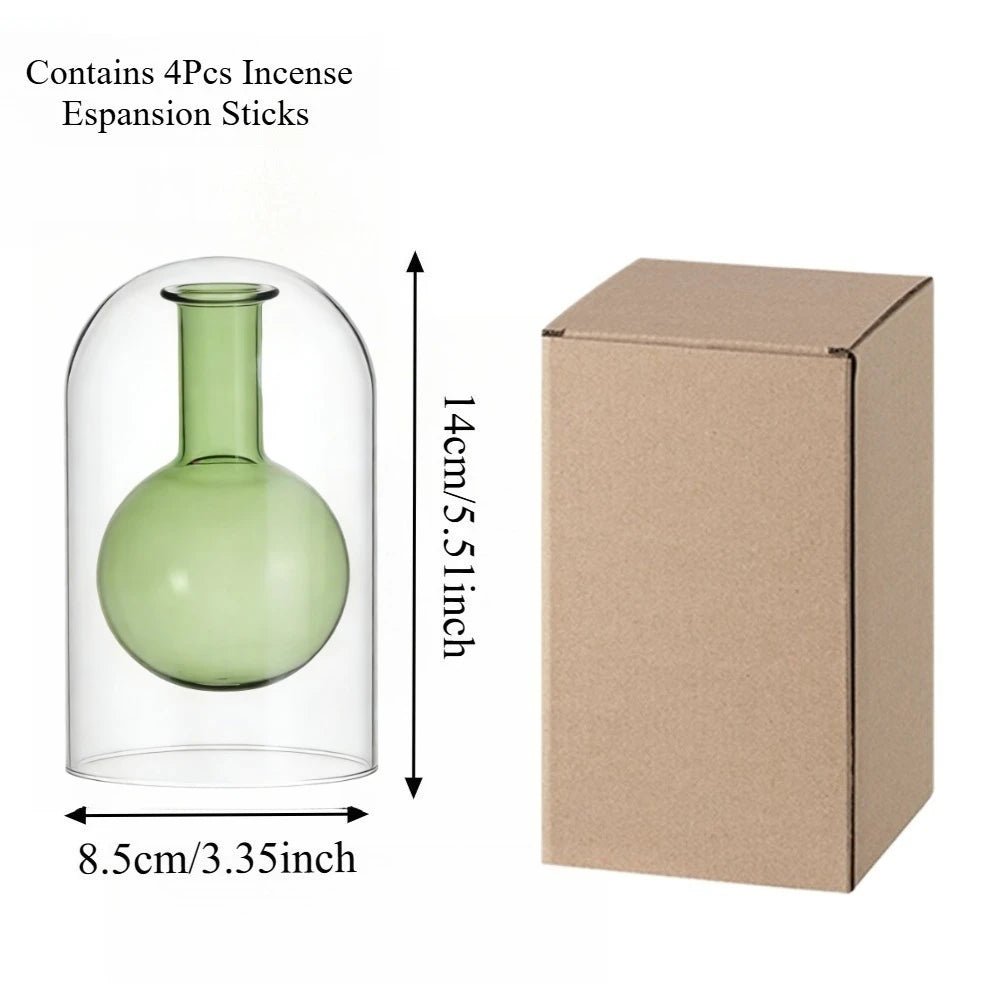 Transparent Glass Reed Diffuser Bottle w/ Sticks