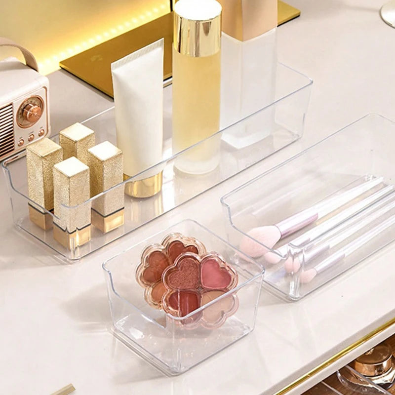 Modular Plastic Cosmetics & Jewelry Storage Box Set