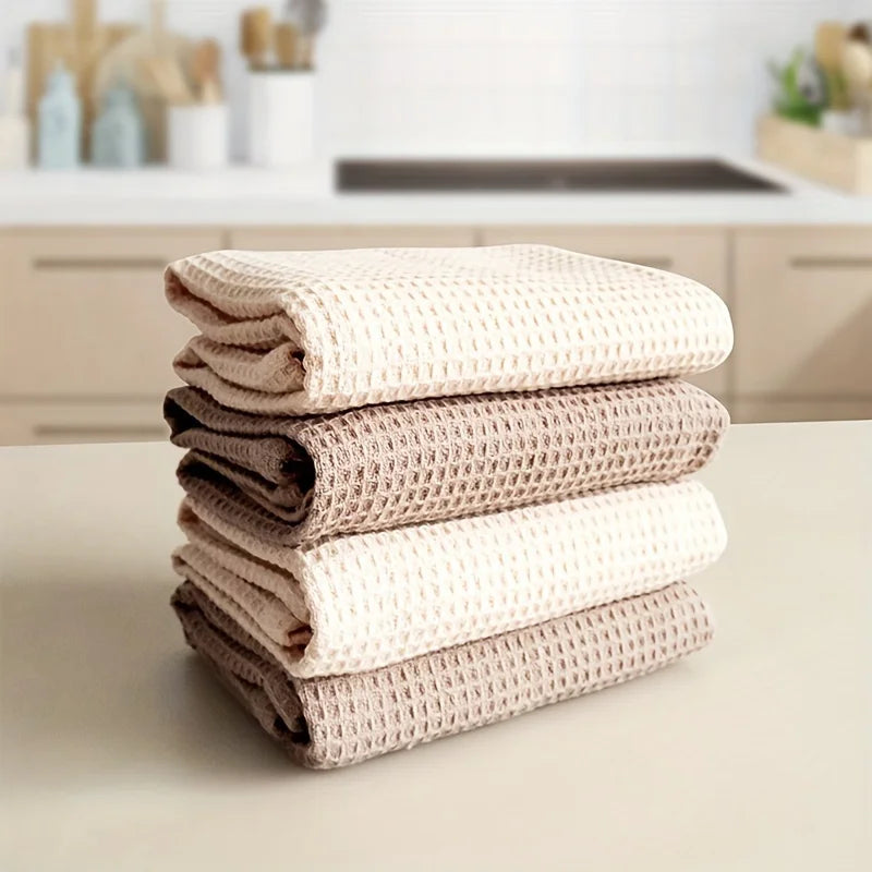 Modern Waffle Weave Dish Cloths | Set of 4