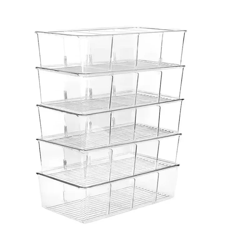 Clear Fridge Organizer Bin w/ Divider