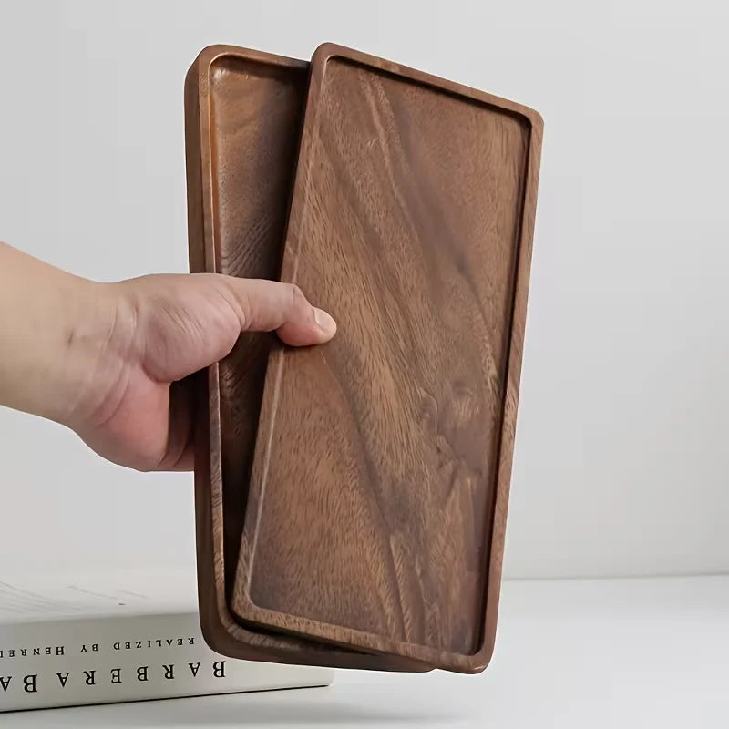 Natural Wooden Rectangular Serving Tray