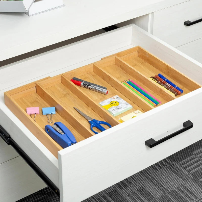 Expandable Bamboo Kitchen Drawer Organizer