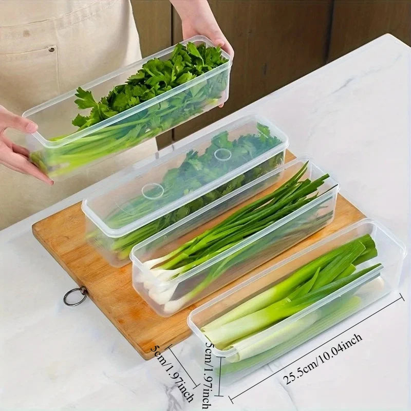 Clear Rectangular Fridge Organizer Containers | Set of 4
