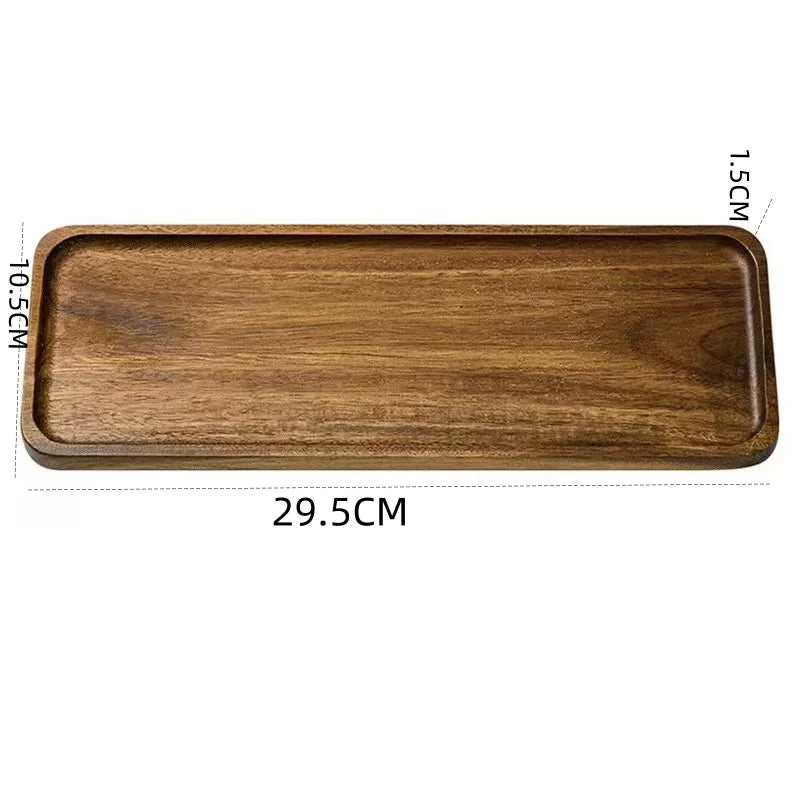Natural Wooden Rectangular Serving Tray