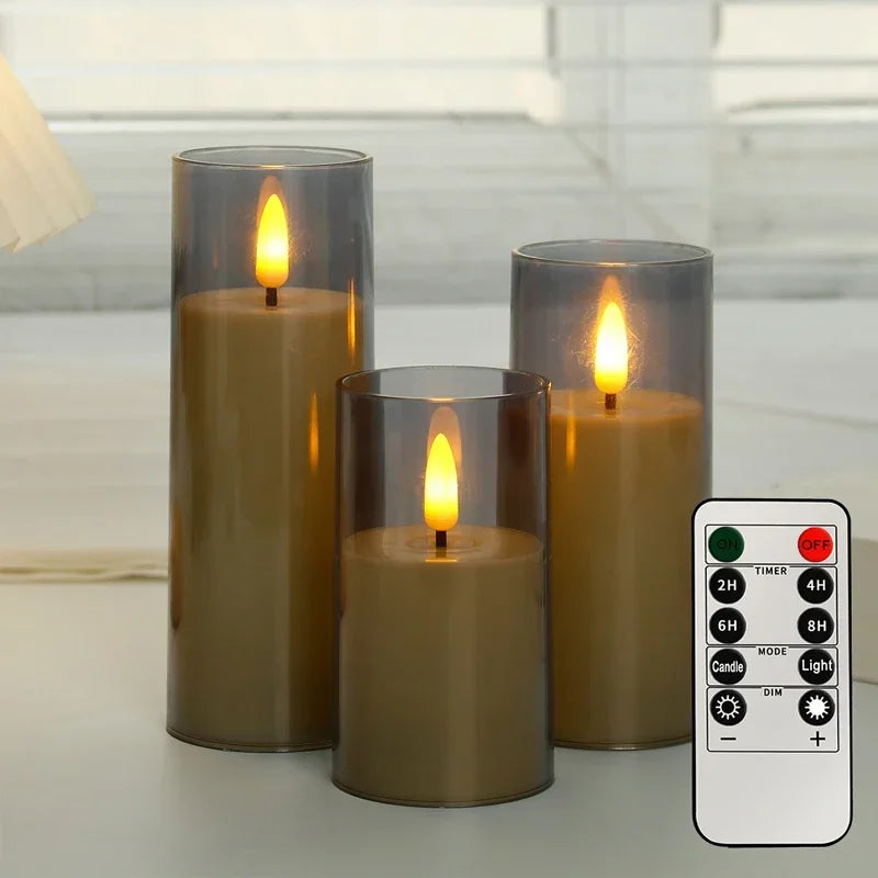 LED Flameless Candles with Remote Control & Timer | Set of 3