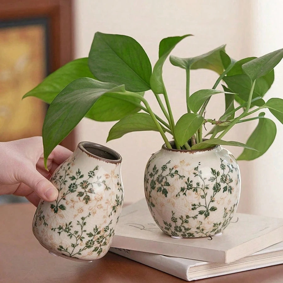 Handmade Ice Crackle Ceramic Bud Vase