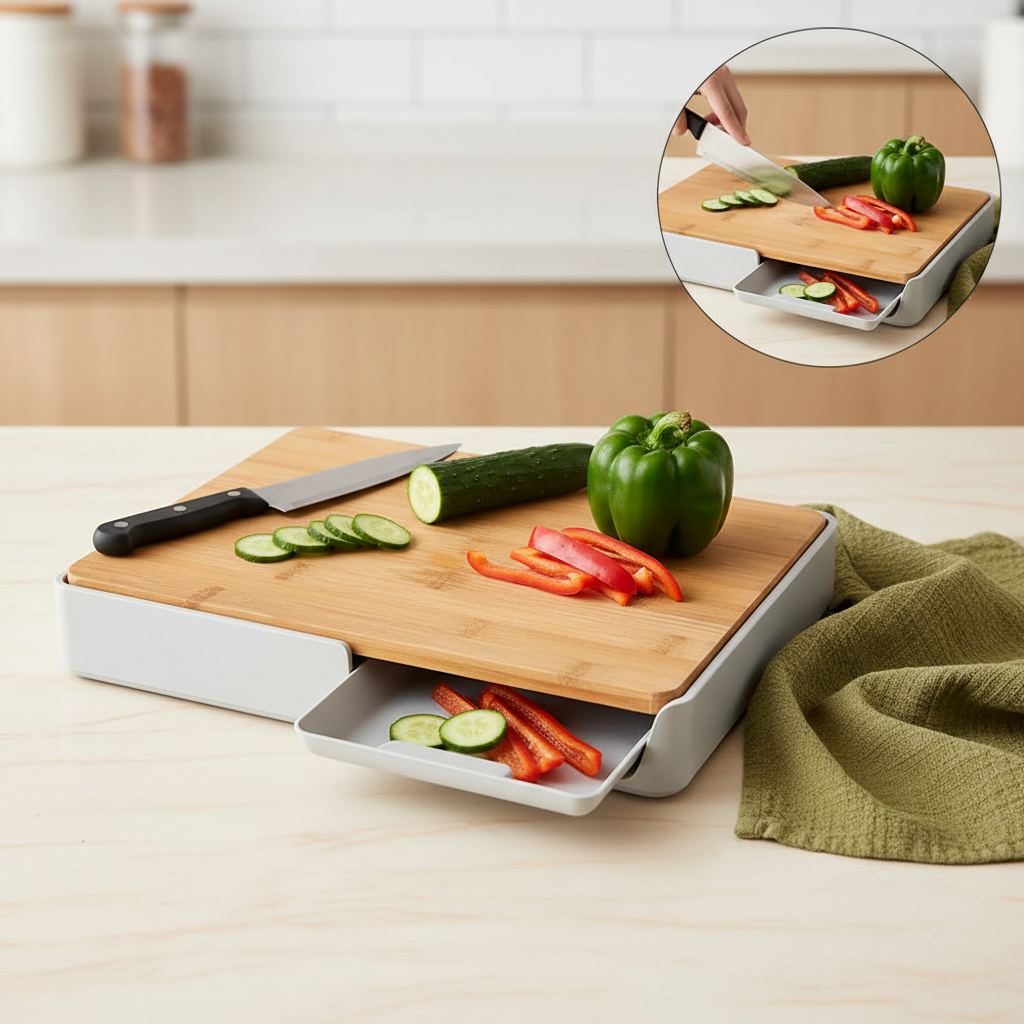 Bamboo Board - Linen & Veg