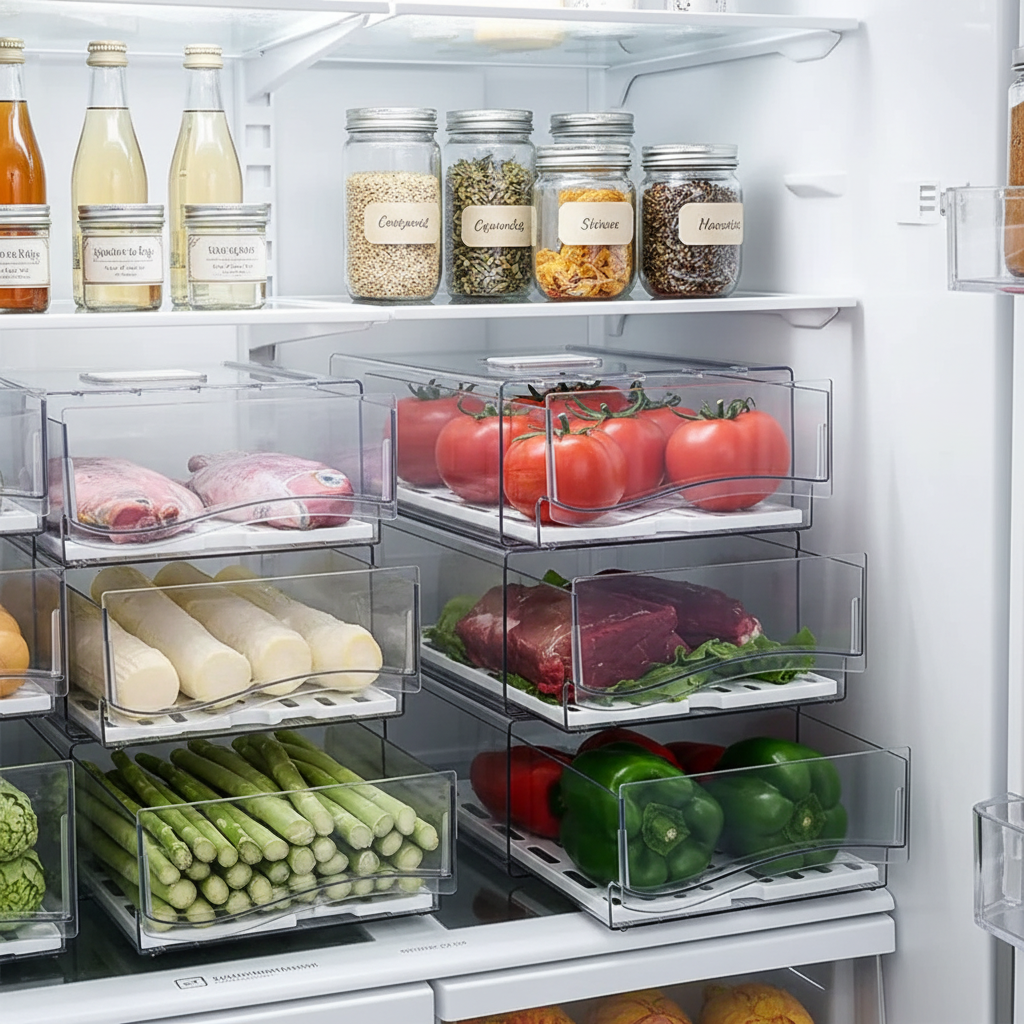 Drawer Bins - Organized Fridge