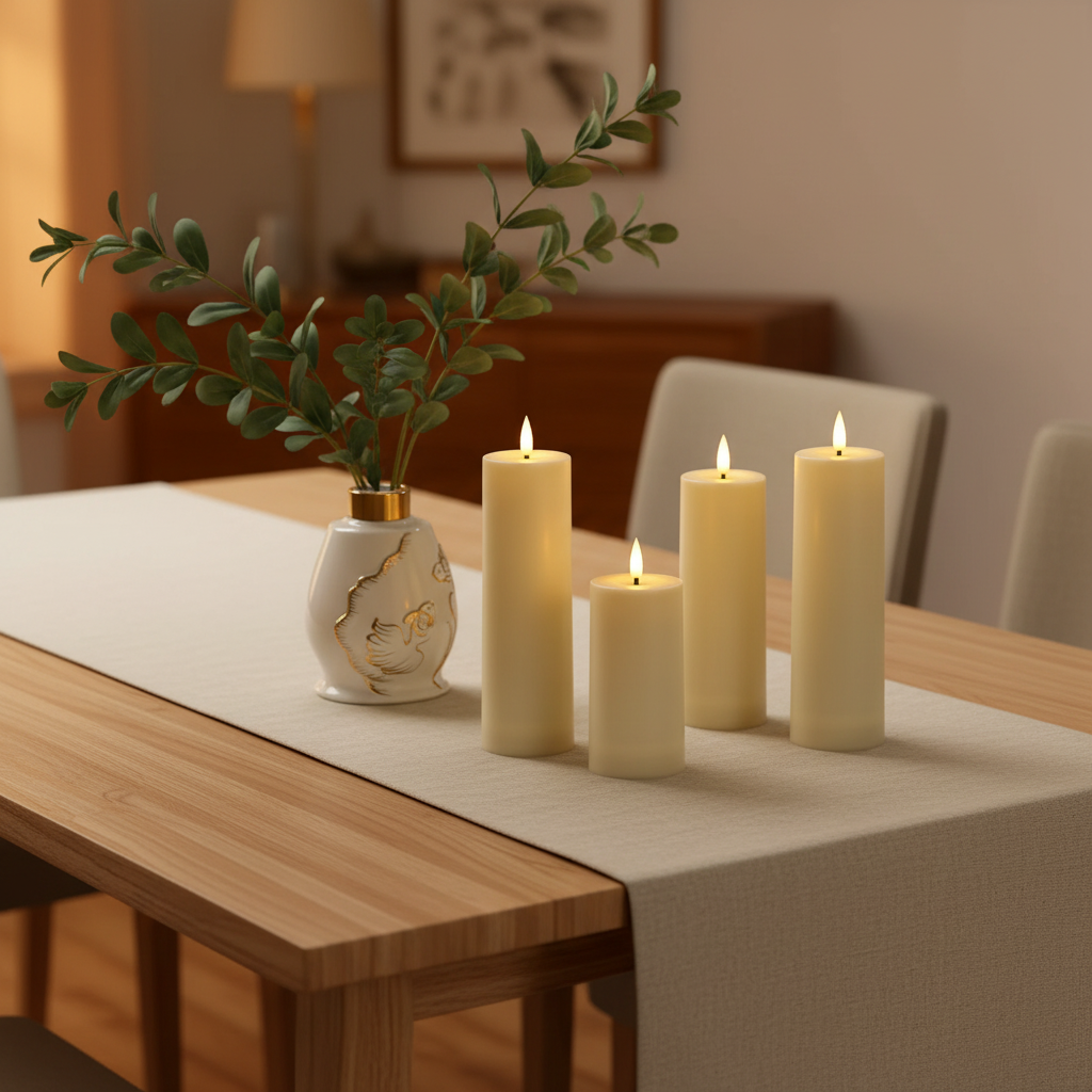 Pillar Candles - Dining Table
