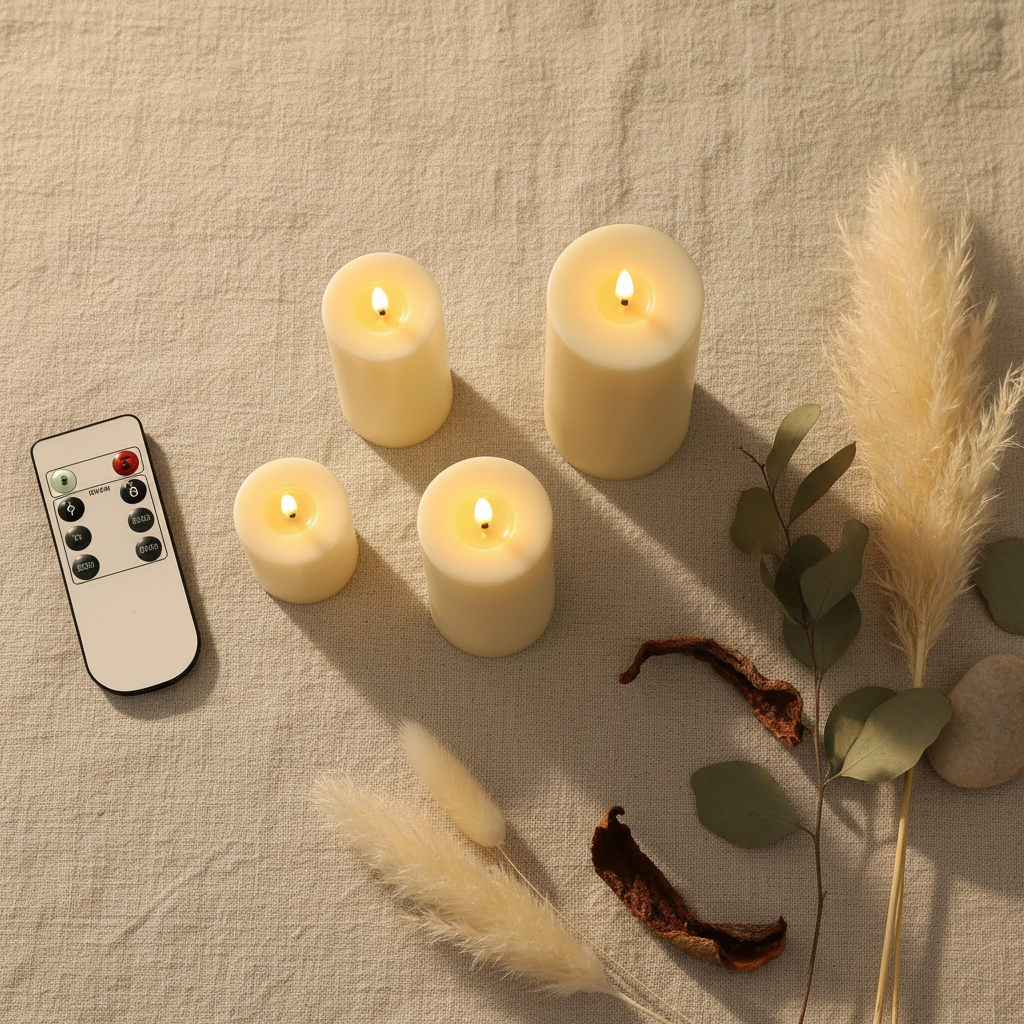 Pillar Candles - Flat Lay