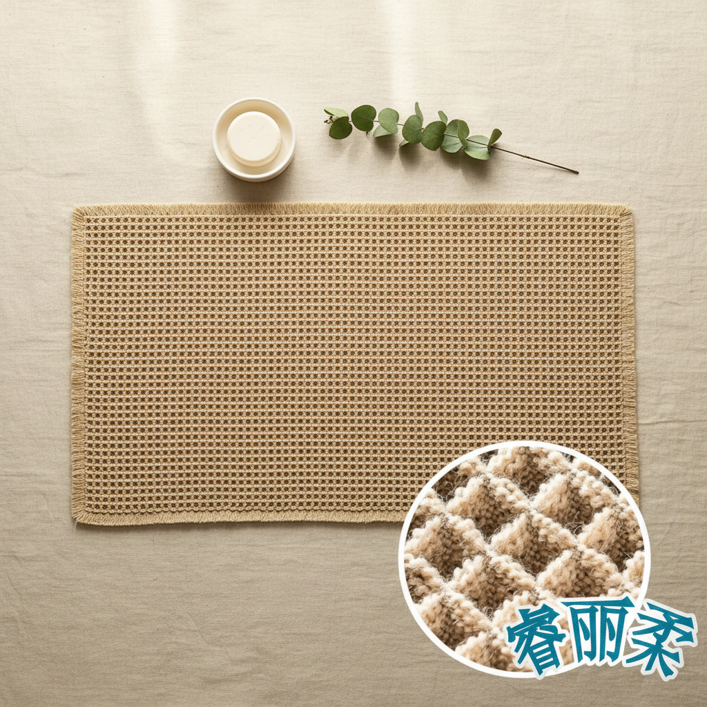 Waffle Bath Mat - Flat Lay