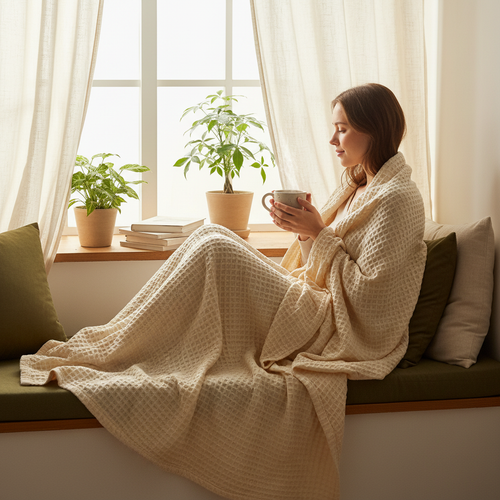 Waffle Blanket - Lifestyle Moment