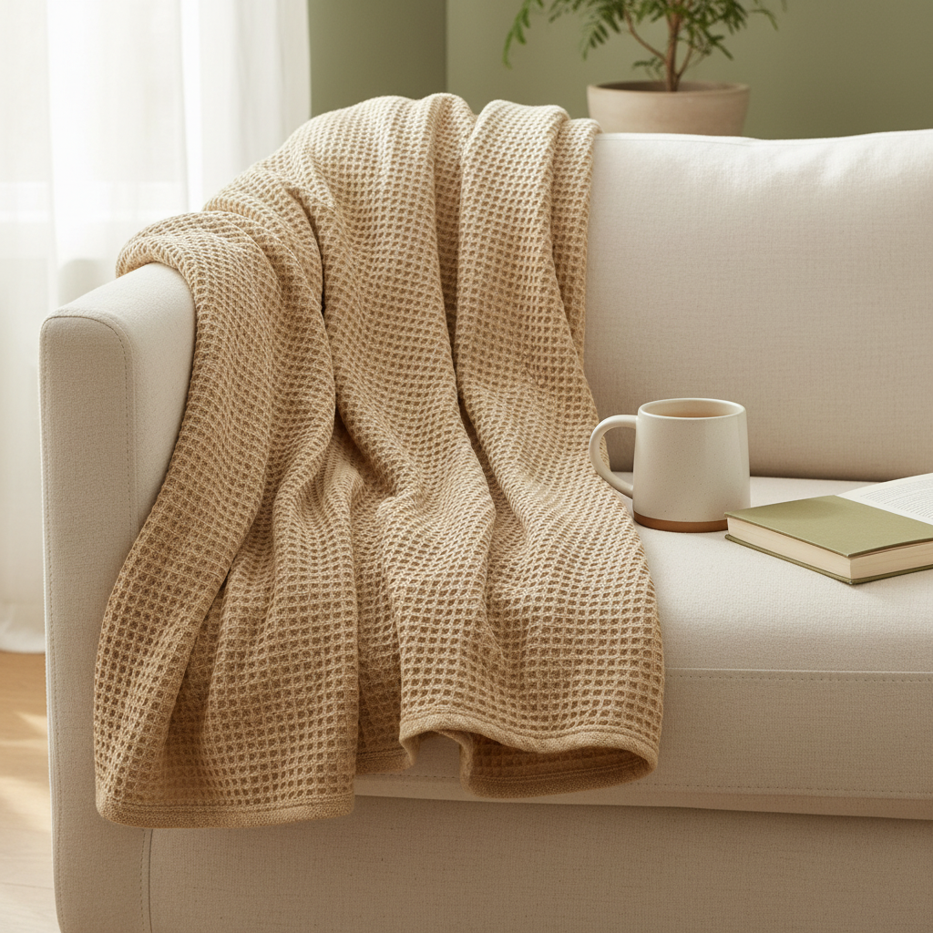 Waffle Blanket - Sofa Styling