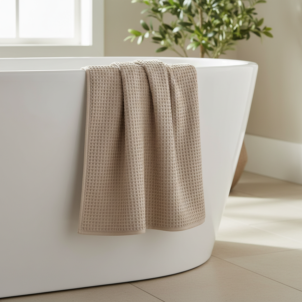 Waffle Towels - Bathtub Drape